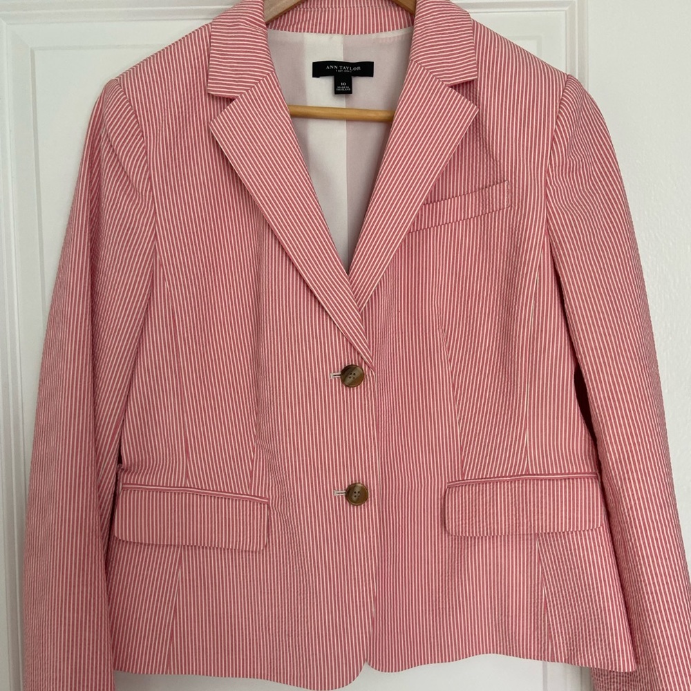 Ann Taylor striped double button down Blazer size 10